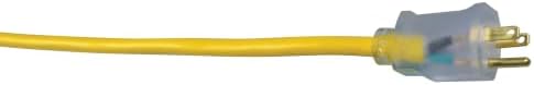 Southwire Outdoor Extension Cord – Durable Vinyl Jacket for For Farm, Ranch & Workshop - Lighted End With Reinforced Blades - SJTW, Yellow - 12 Gauge, 3 Prong - 50 Feet - Image 5