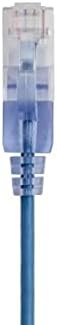 Monoprice Cat6A Patch Ethernet Cable - Snagless, UTP, 550MHz, 10G, 30AWG, 10 Feet, Blue - SlimRun Series - Image 2