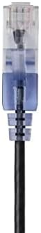 Monoprice Cat6A Patch Ethernet Cable - Snagless, UTP, 550MHz, 10G, 30AWG, 1 Feet, Black - SlimRun Series - Image 2