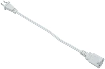 Short Extension Cord 1 Ft, 18 AWG Small 2 Prong Power Cord Cable, White Male to Female Outlet Saver for Indoor Use, 1 Foot AC Power Extensions Cable with NEMA 5-15P to NEMA 5-15R Connector - Image 6