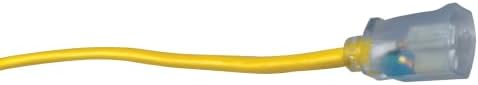 Southwire Outdoor Extension Cord – Durable Vinyl Jacket for For Farm, Ranch & Workshop - Lighted End With Reinforced Blades - SJTW, Yellow - 12 Gauge, 3 Prong - 50 Feet - Image 6