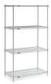 Nexel Adjustable Wire Shelving Unit, 4 Tier, Commercial Dry Storage Rack, 12" x 36" x 63", Chrome - Image 3