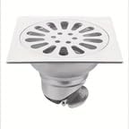 4 Inch Brushed Stainless Steel Square Shower Floor Drain, Floor Drain Cover with Hair Filter and Deodorizing Core, Fast Drainage Drain Accessory for Bathroom, Kitchen, Balcony and Laundry Room by Unknown
