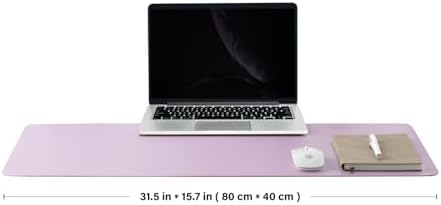 Leather Desk Mat - Non-Slip PU Desk Pad for Office and Home - Desk Organization and Accessories - Ideal for Large Mouse Pad and Desk Mats on Top of Desks (Purple,31.5"x 15.7") - Image 2