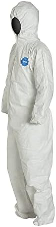 DuPont Tyvek 400 TY127S TAA Compliant Disposable Protective Coverall with Respirator-Fit Hood and Elastic Cuff, White, X-Large (Pack of 25) - Image 3