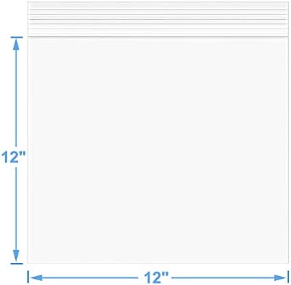 20 PCS 12"x12" 5Mil Large Clear Zip Seal Lock Poly Plastic Reclosable Bags - Image 2