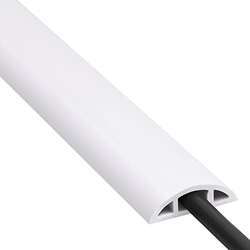 ZhiYo 6ft Cord Covers for Wires on Floor, Cord Hider Floor Hide Power Extension Cords, Soft PVC Cable Cover Cable Protector, Wire Cavity W0.47in H0.28in, White by ZhiYo