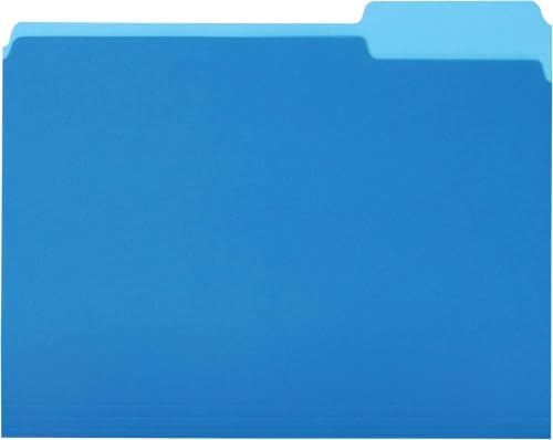Amazon Basics File Folders for Organization,Letter Size,1/3 Cut Tab,Sturdy with Tabs for Organizing and Filing,Blue,(Pack of 360) by AmazonBasics