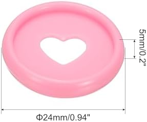 PATIKIL 24mm Plastic Book Binding Discs, 11 Pack Discbound Expansion Discs Heart Binder Rings for DIY Notebook Planner, Pink - Image 2