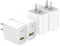 4 Pack USB C Charger Block, Dual Port Type C Wall Charger Fast Charging by DENGWENQIANG