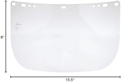 Jackson Safety Faceshield Window for Jackson Safety Headgear, 8" x 15.5" x 0.04", PETG, Unbound, Clear (Case of 12), 29104 - Image 3