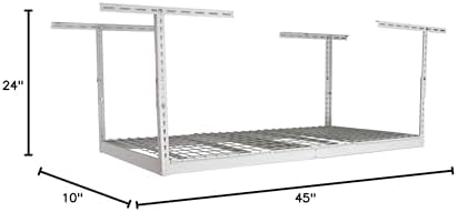 MonsterRax 3x6 Overhead Garage Storage Rack, White, 12"-21" Height - Image 7