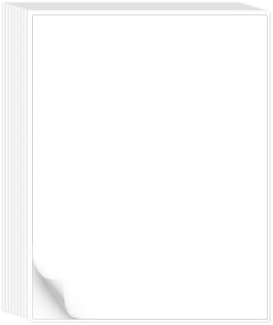 L Liked 30 Matte Printable White Sticker Paper Full Sheet Labels 8.5" x 11" by LLIKED