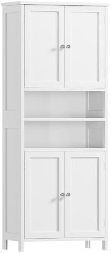 TEENFON 66.9" H Tall Bathroom Storage Cabinet with 4 Doors & 2 Open Shelves by TEENFON