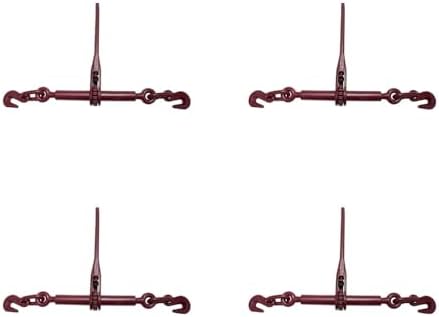 (4 Pack) Mytee Products 3/8"-1/2" Heavy Duty Ratchet Lever Load Binder w/Grab Hooks 9,200 Lbs Working Load Limit | Tie Down Hauling Chain Binders for Flatbed Truck Trailer - Image 2