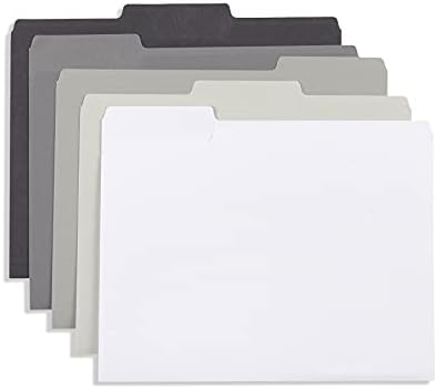 Blue Summit Supplies 100 File Folders, Letter Size, 1/3 Cut Tab, Grayscale - Image 2