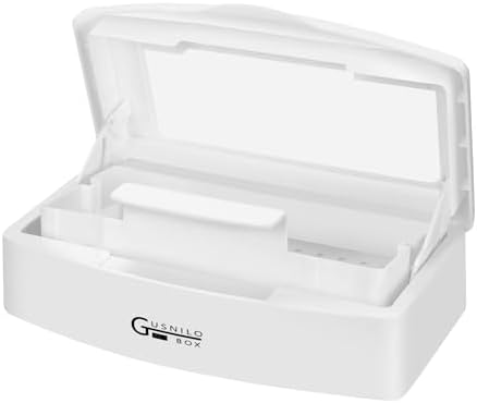 Nail Art Tools, Plastic Storage Box for Nail Tools,Manicure Tool, Tweezers, Hair Salon, Spa and Trimmer Manicure Equipment (1 piece, White) by Gusnilo