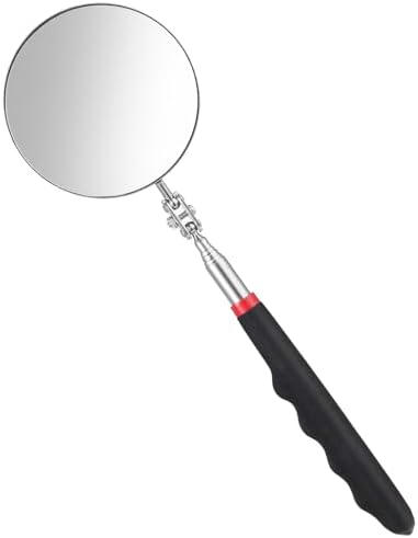 Telescoping Inspection Mirror, 360 Rotation Flexible Inspection Mirror Circular Inspection Mirror with Retractable Handle Round Inspection Mirrors for Checking Vehicle Condition(Dia-3 Inch) by Unknown