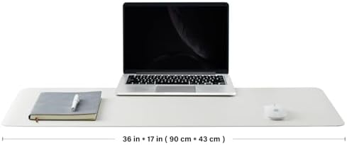 Cork Desk Mat - Dual-Sided Desk Pad for Office and Home - Desk Organization and Accessories - Ideal for Large Mouse Pad and Desk Mats on Top of Desks(White,90cmx 43cm) - Image 2