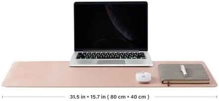 HOMIEAZICOZI Leather Desk Mat - Non-Slip PU Desk Pad for Office and Home - Desk Organization and Accessories - Ideal for Large Mouse Pad and Desk Mats on Top of Desks (Pink,31.5''x 15.7'') (DPD-P-M) - Image 2