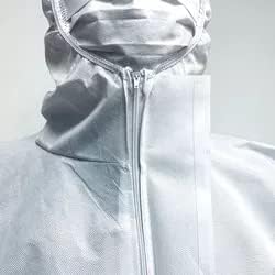 keebomed Hazmat suit, Chemical Protective Coverall, Category III, Type A, Microporous,Hood, Elastic Wrists and Ankles, Zipper - Image 5