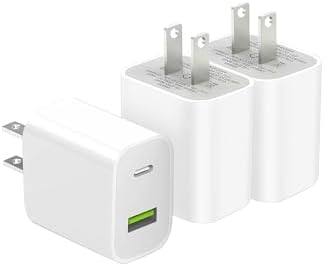 3 Pack USB C Charger Block, Dual Port Type C Wall Charger Fast Charging by DENGWENQIANG