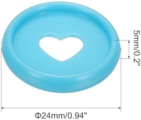 PATIKIL 24mm Plastic Book Binding Discs, 11 Pack Discbound Expansion Discs Heart Binder Rings for DIY Notebook Planner, Blue - Image 2