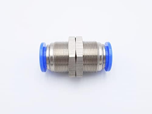 Push to Connect Fitting 1/2" Tube OD, Pneumatic Bulkhead Union - Image 2