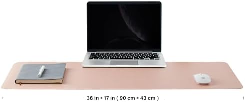 Cork Desk Mat - Dual-Sided Desk Pad for Office and Home - Desk Organization and Accessories - Ideal for Large Mouse Pad and Desk Mats on Top of Desks(Pink,36"x 17") - Image 2