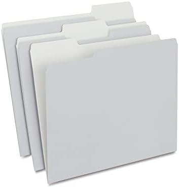 Staples File Folders, Letter Size, 1/3-Cut Tab, Gray, 200/Carton by Staples