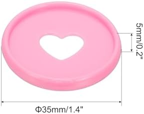 PATIKIL 35mm Plastic Book Binding Discs, 11 Pack Discbound Expansion Discs Heart Binder Rings for DIY Notebook Planner, Pink - Image 2