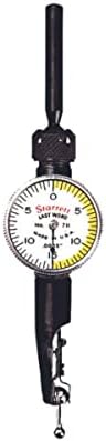 Starrett 711 Last Word Dial Test Indicator with Universal Shand and Friction Holder - White Half Shaded, .030" Range, 0-15-0 Dial Reading, .0005" Graduation - 711LPSZ by Starrett