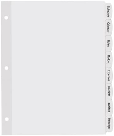 Avery Big Tab Printable White Label Dividers for 3 Ring Binders, 8 Tabs per Set, White, Great for Office Supplies, School Supplies, Organizing, and More (20 Sets of 14435) (Pack of 6) - Image 3