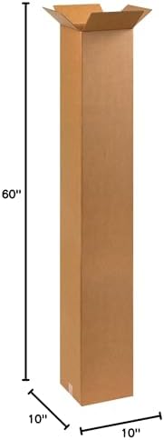 BOX USA 10 x 10 x 60 Corrugated Cardboard Boxes, Tall 10"L x 10"W x 60"H, Pack of 15 | Shipping, Packaging, Moving, Storage Box for Home or Business, Strong Wholesale Bulk Boxes - Image 6