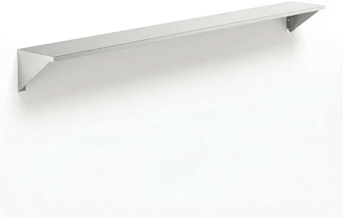 6" x 48" Heavy Duty Stainless Steel Floating Wall Mounted Shelf, Commercial Kitchen Storage Shelf by Zedfire