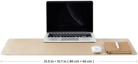 HOMIEAZICOZI Leather Desk Mat - Non-Slip PU Pad for Office and Home Organization Accessories Ideal Large Mouse Mats on Top of Desks (Champagne Gold,31.5''x 15.7'') (DPD-CG-M) - Image 2