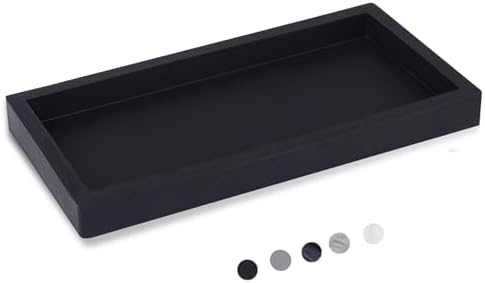 Silicone Bathroom Vanity Tray Dish Soap Holder Sink Organizer, Black by Heagoale