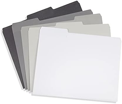 Blue Summit Supplies 100 File Folders, Letter Size, 1/3 Cut Tab, Grayscale - Image 3