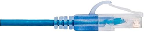 Monoprice SlimRun Cat6A Ethernet Patch Cable - Snagless RJ45 UTP Pure Bare Copper Wire 10G 30AWG 25ft Blue 5-Pack - Image 4