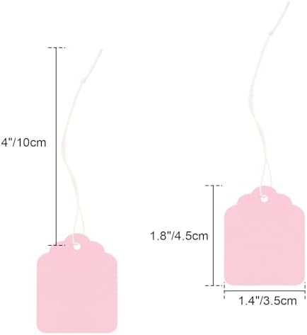 joycraft 200Pcs Price Tags with String Attached, 1.4x1.8 in Pink Gift Tags - Image 2