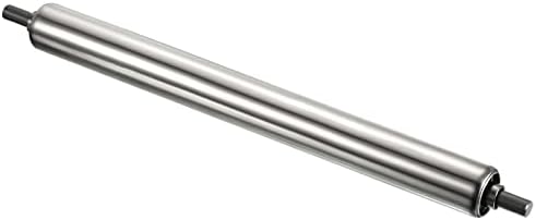PATIKIL Conveyor Roller 1" Diameter 10" Length, Stainless Steel Gravity Transmission Replacement Part Galvanized End, Silver by PATIKIL