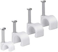 Cable Wire Clips 4mm 6mm 8mm 10mm Cable Management RG6 RG59 CAT5 CAT6 RJ45 Electrical Ethernet Dish TV Speaker Wire Cord Tie Holder Single Coaxial Nail Clamps (Pack of 400) by Easytle