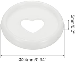 PATIKIL 24mm Plastic Book Binding Discs, 11 Pack Discbound Expansion Discs Heart Binder Rings for DIY Notebook Planner, White - Image 2