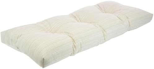 Klear Vu The Gripper Non-Slip Tufted Bench Cushion for Indoor Furniture, Assembled in USA, Entryway Storage, Bay Window, Corner Nook or Piano Seat, 43 Inches, Chenille Cream by KlearVUHomeTextiles
