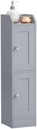 VASAGLE Small Storage Corner Floor Cabinet, 2 Doors, Dove Gray by VASAGLEbySONGMICSHOME