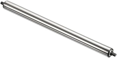 PATIKIL Conveyor Roller 1.5" Diameter 24" Length, Stainless Steel Gravity Transmission Replacement Part Galvanized End, Silver by PATIKIL