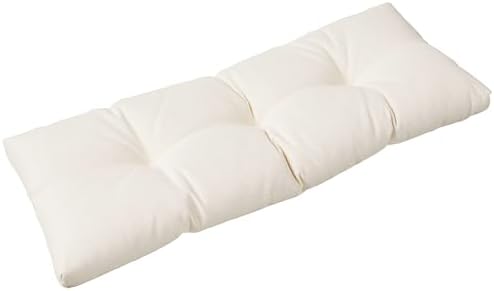 Klear Vu The Gripper Non-Slip Tufted Bench Cushion for Indoor Furniture, Assembled in USA, Entryway Storage, Bay Window, Corner Nook or Piano Seat, 35 Inches, Solid Ivory by KlearVUHomeTextiles