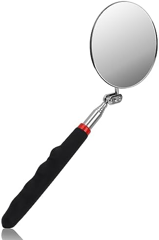 Telescoping Inspection Mirror, Circular Inspection Mirror, Flexible Inspection Mirror 360 Rotation with Extended Handle Round Inspection Mirrors for Checking Vehicle Condition(Dia-4 Inch) by KALIONE