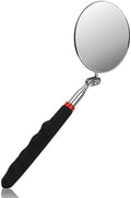 Telescoping Flexible Circular Mirror - 360 Rotation with Extended Handle - Round Inspection Mirror for Vehicle Condition (3 Inch Dia) by KALIONE
