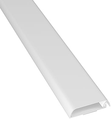 D-Line TV Wall Mount Cord Hider, Hide Mounted TV Cables, Wire Covers, Self Adhesive Cover for Cords, Paintable, Low Profile, Seamless Cable Raceway - 2.36in W x 0.59in H x 15.7in L - White by D-LineUSAinc